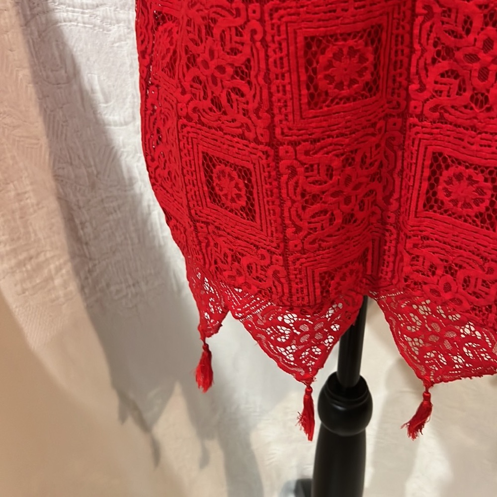 4/$30.     Rafaella Red Fully Lined Tassel‎ Shell, size large - Picture 3 of 14
